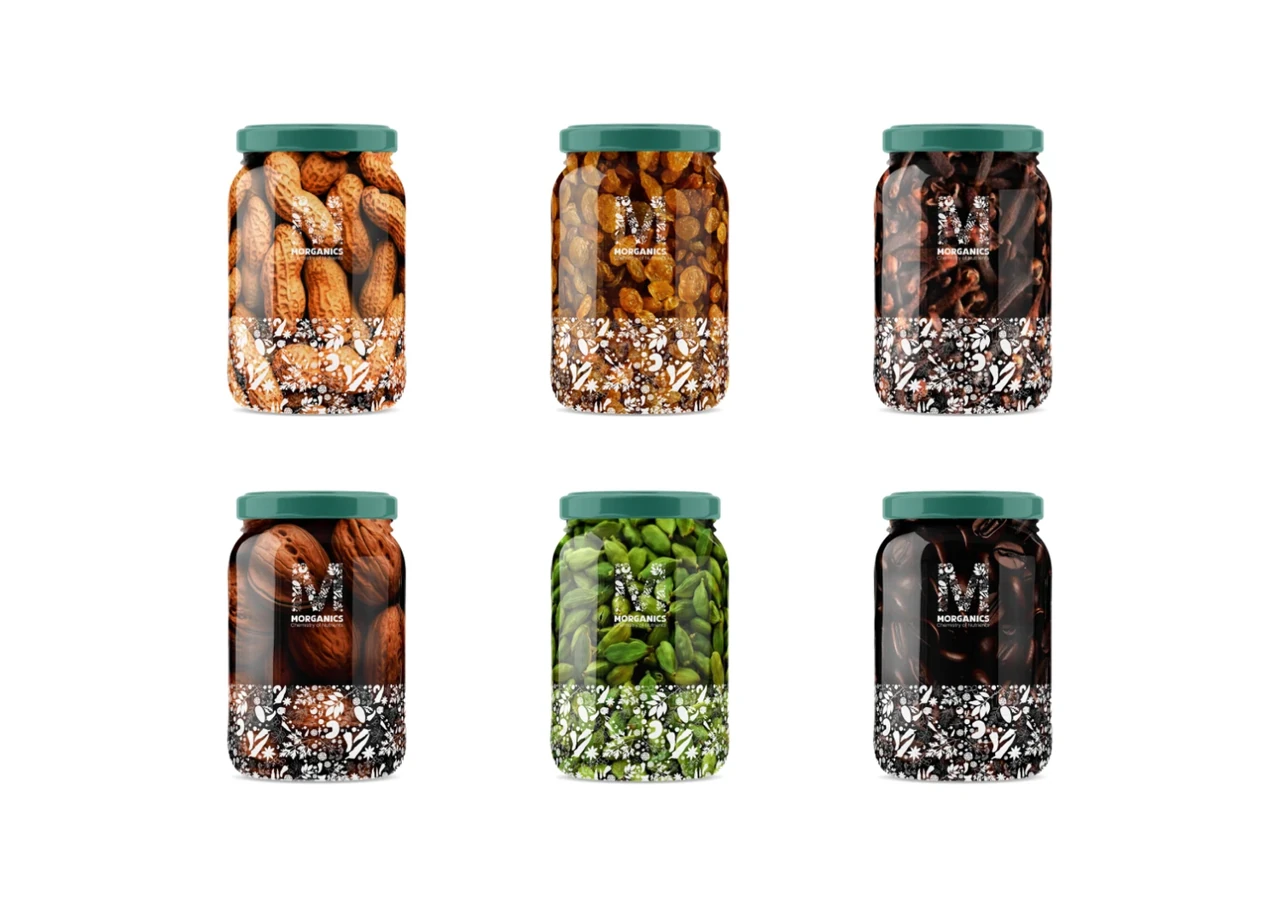Morganics — Product family in clear jars