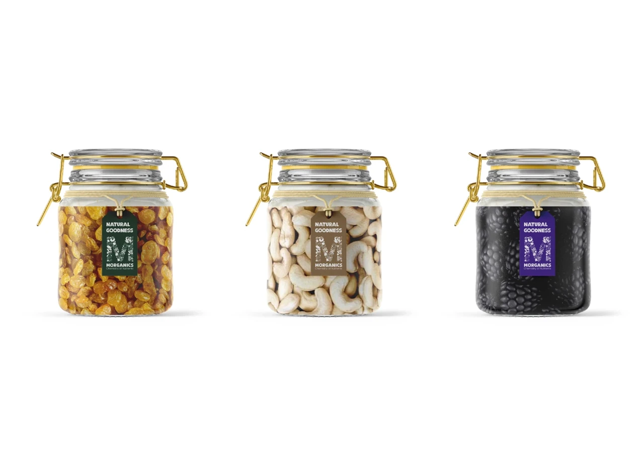Morganics — Clear jar label variations