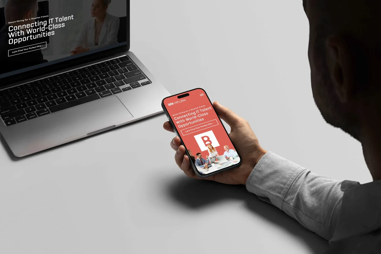 Bits HR Link — mobile and desktop website presentation
