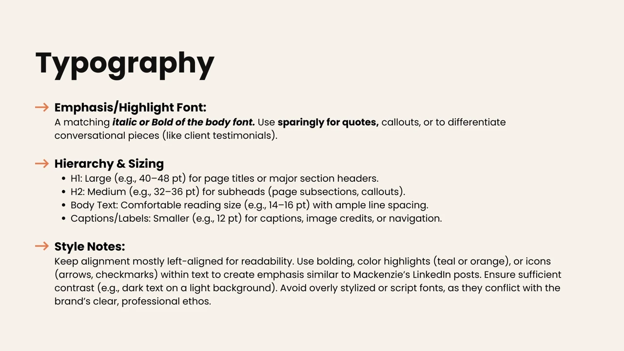 Mackenzie Cramblit — Typography hierarchy and layout recommendations