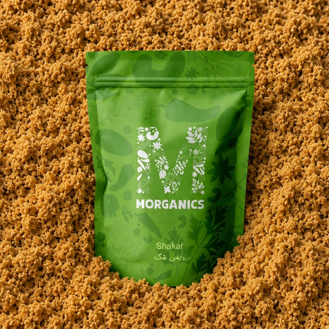 Morganics — Product pouch and ingredient-led campaign visual 2