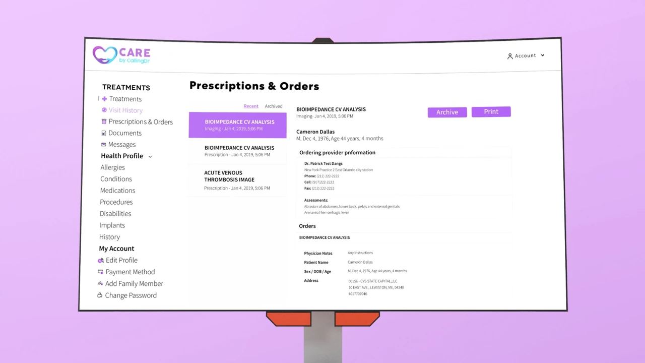 Care by CallingDr prescriptions and orders — UI/UX portfolio by Hadi Hassan