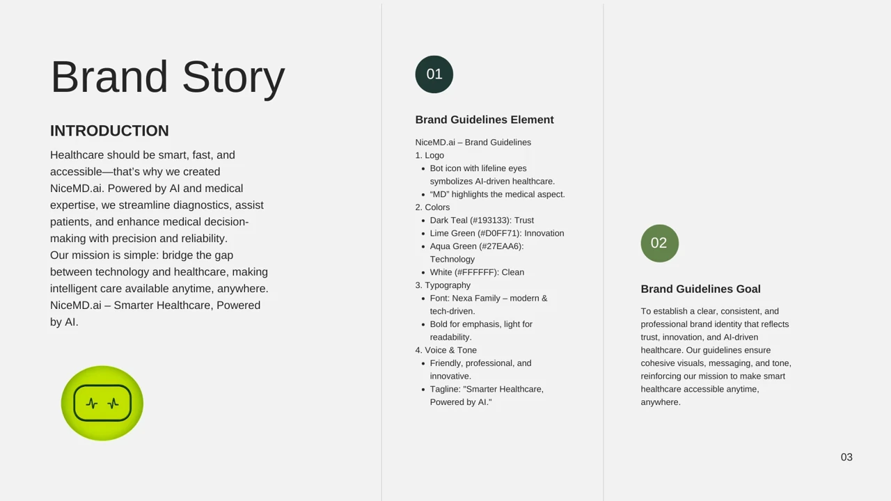 NiceMD.ai — brand story, logo concept and guideline goals