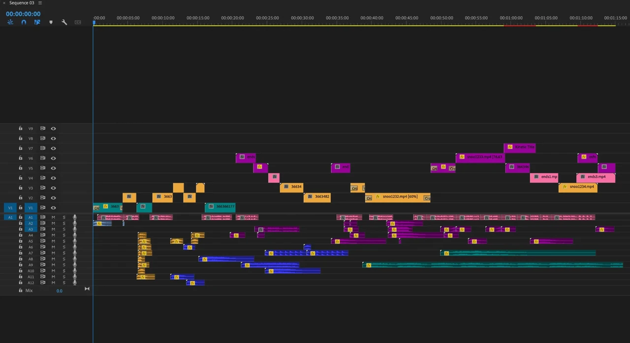 Premiere Pro editing timeline for Hadi Hassan’s AI animation project, visual 72