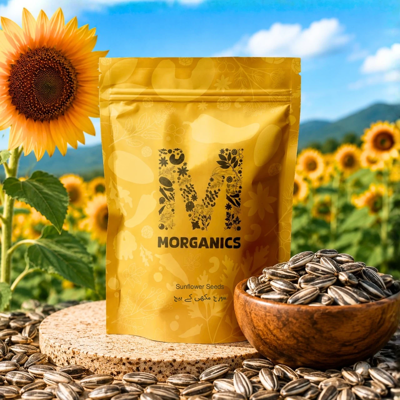 Morganics — Product pouch and ingredient-led campaign visual 11
