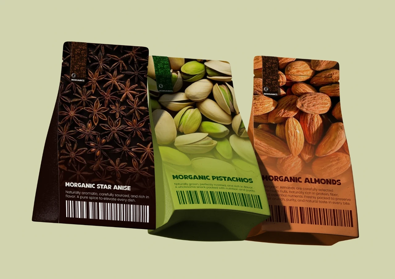 Morganics — Spice and nut pouch designs