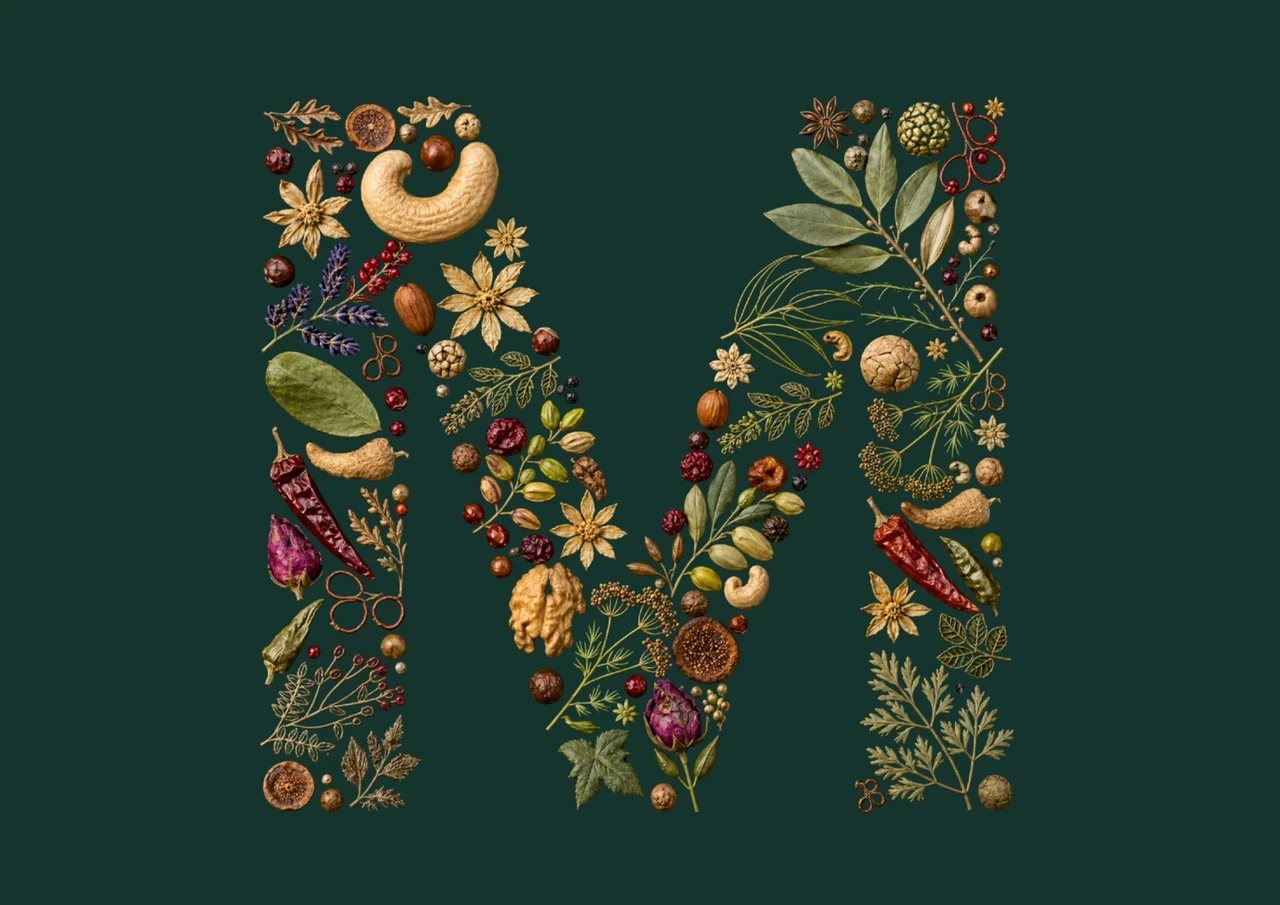 Morganics — Botanical M brand symbol