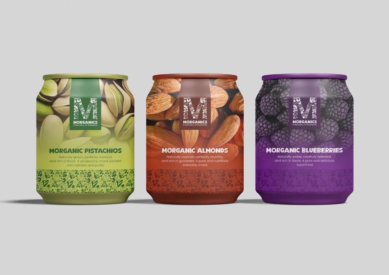 Morganics — Colour-coded jar packaging range