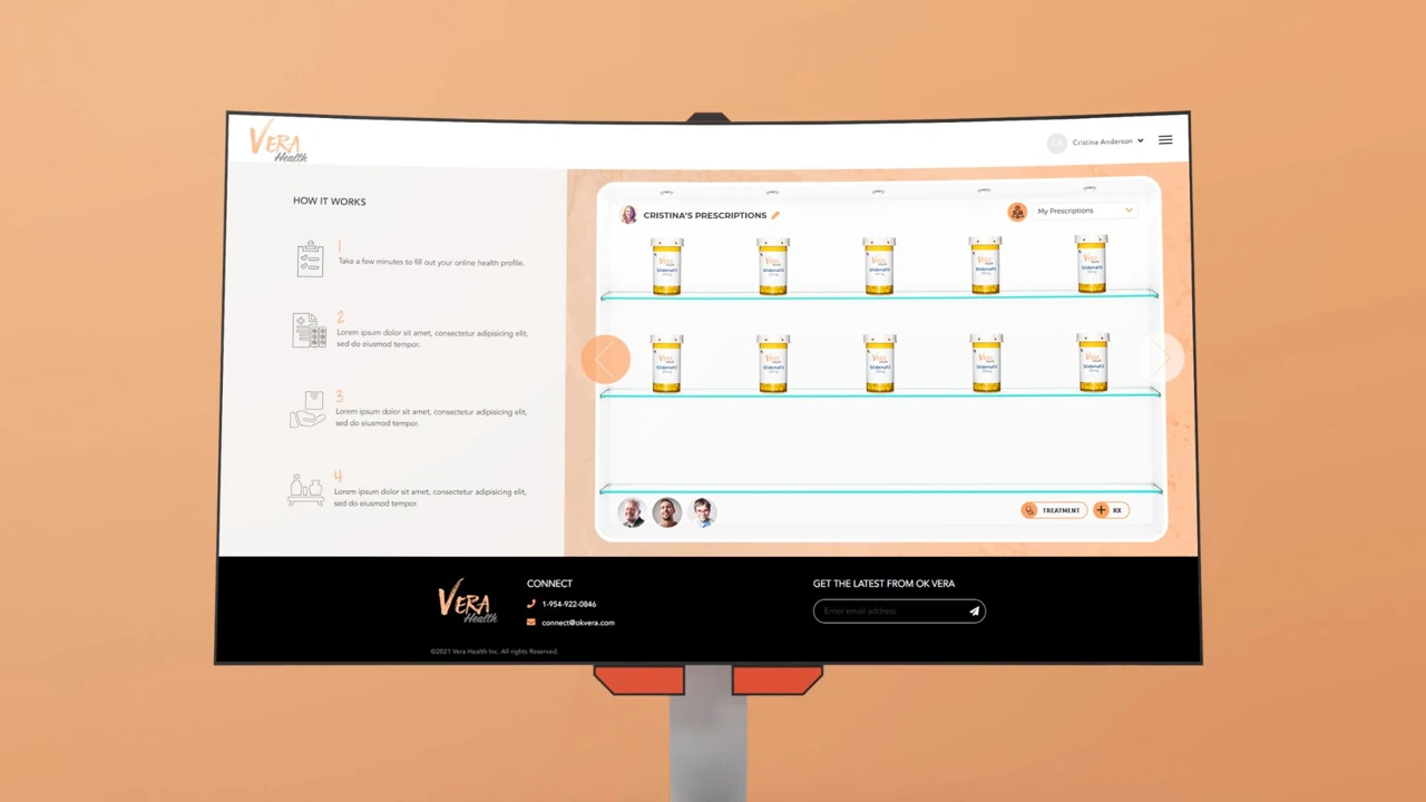 Vera Health patient prescription interface — UI/UX portfolio by Hadi Hassan