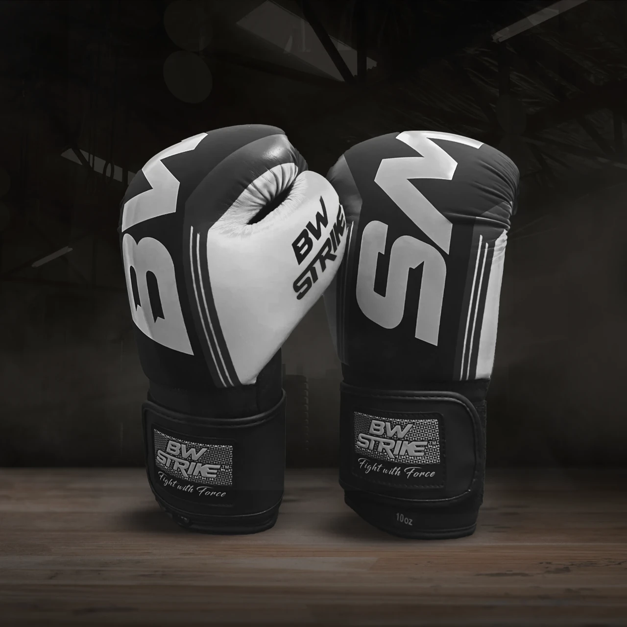 BW Strike product photography — Monochrome gloves in a dramatic product setting