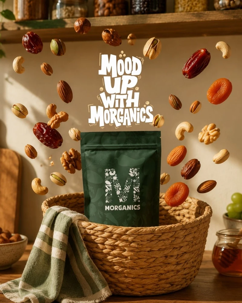 Morganics social media creative — Ingredient-led mood campaign