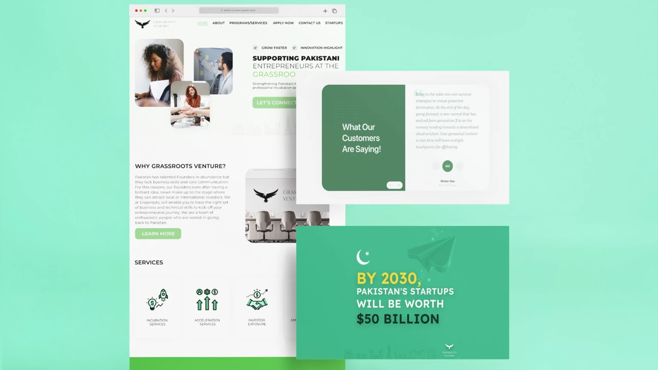 Grassroots Ventures website design — UI/UX portfolio by Hadi Hassan
