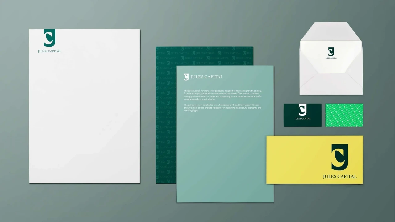 Jules Capital Partners — stationery and identity applications