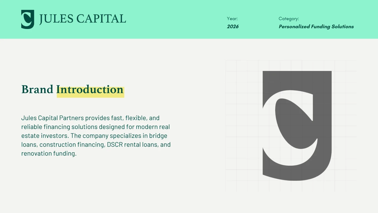 Jules Capital Partners — brand introduction and geometric symbol